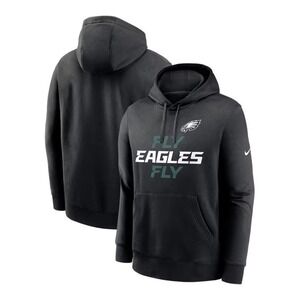 Nike Philadelphia Eagles Mens Black Club Fleece Long Sleeve HoodieSize S Black